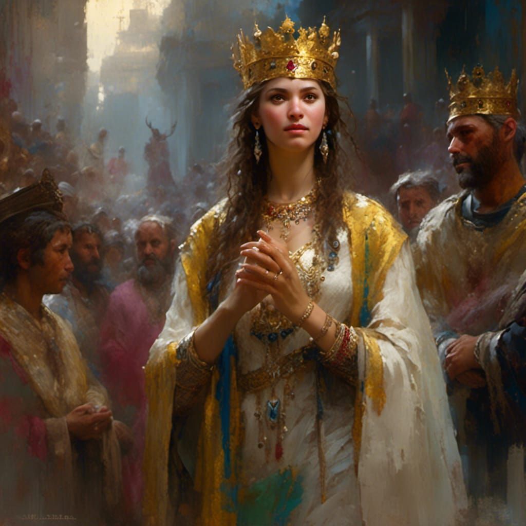 Queen Esther Pleads Before the King: Fine Art Painting