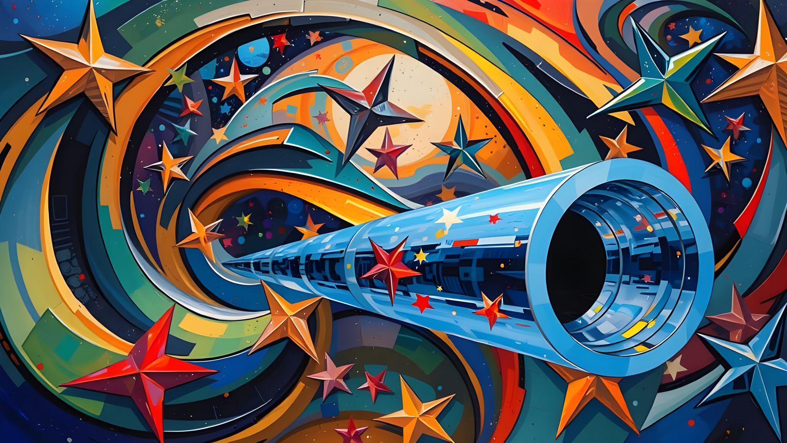 Sleek, Multifaceted Mirror Cylinder in a Cosmic Vortex