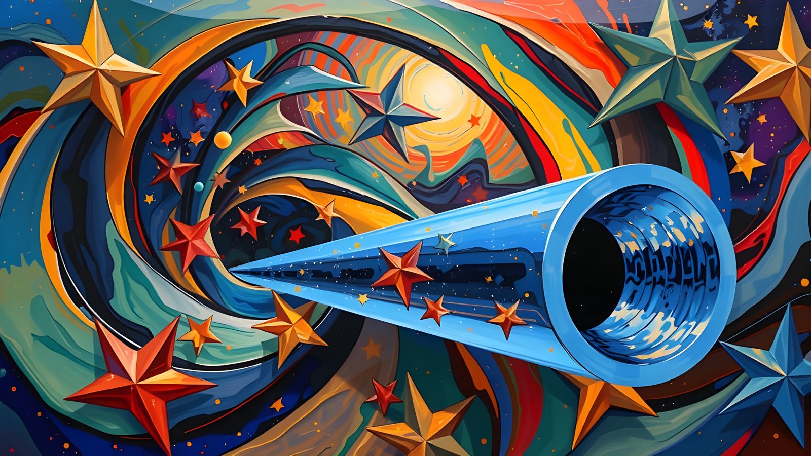 Resplendent Glass-Mirror Cylinder in Cosmic Vortex