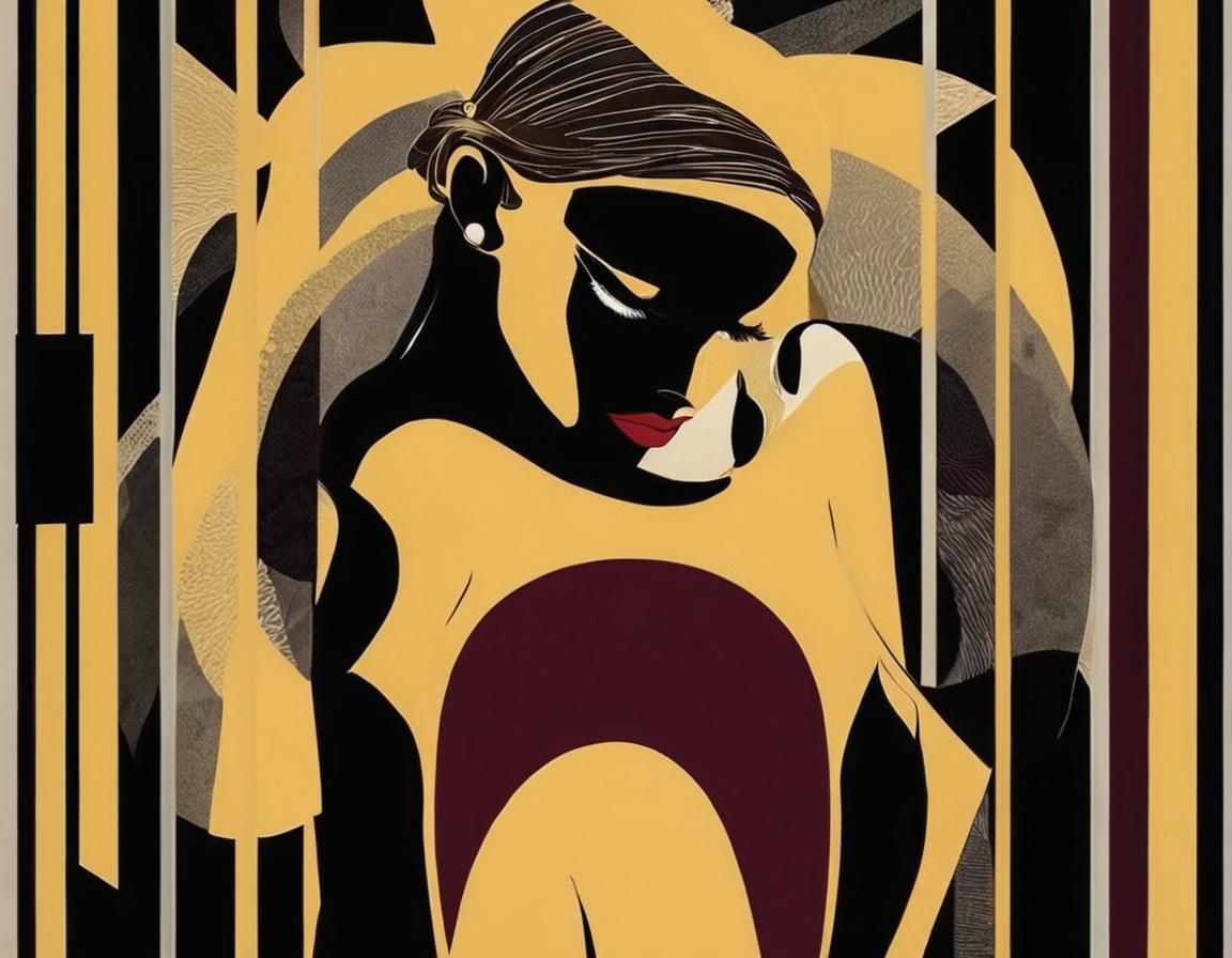 linocut Pop Art Deco Nouveau