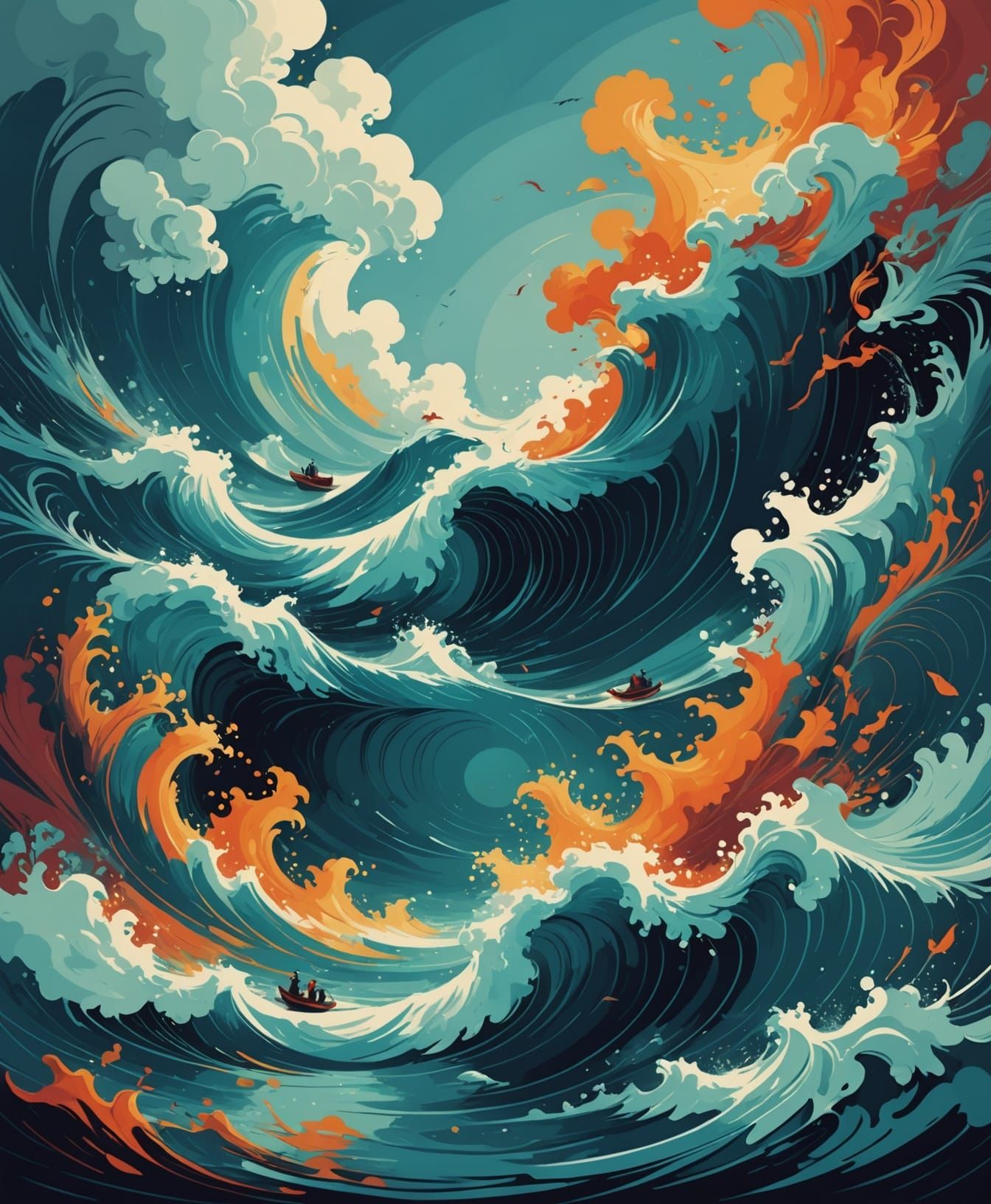 Generative Art Conflict Inspired by Turner