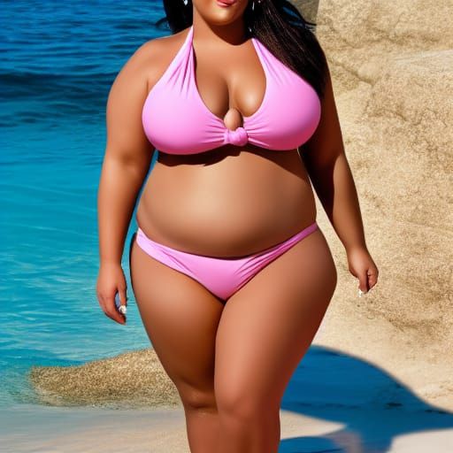 BBW Bikini Photo with Bokeh and Natural Light