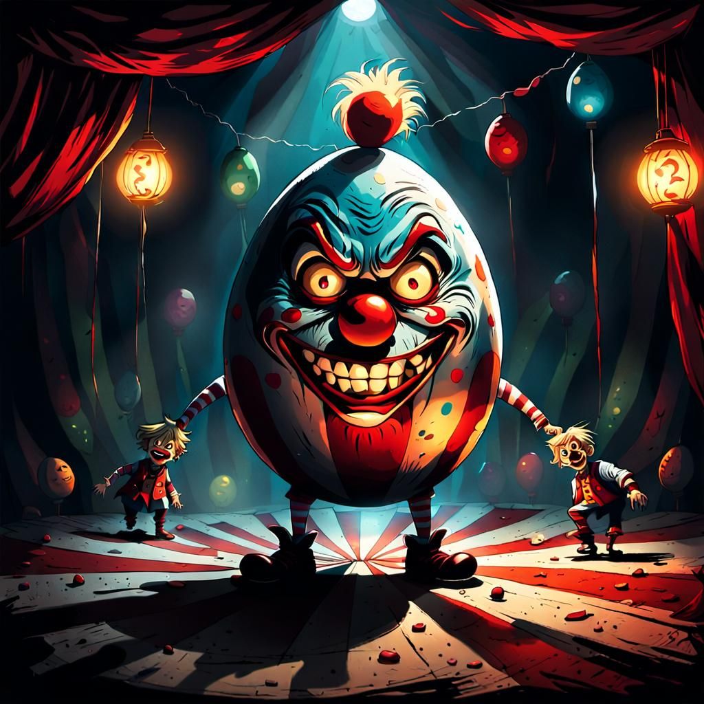 Creepy Clown and Angry Egg: Sinister Circus Art