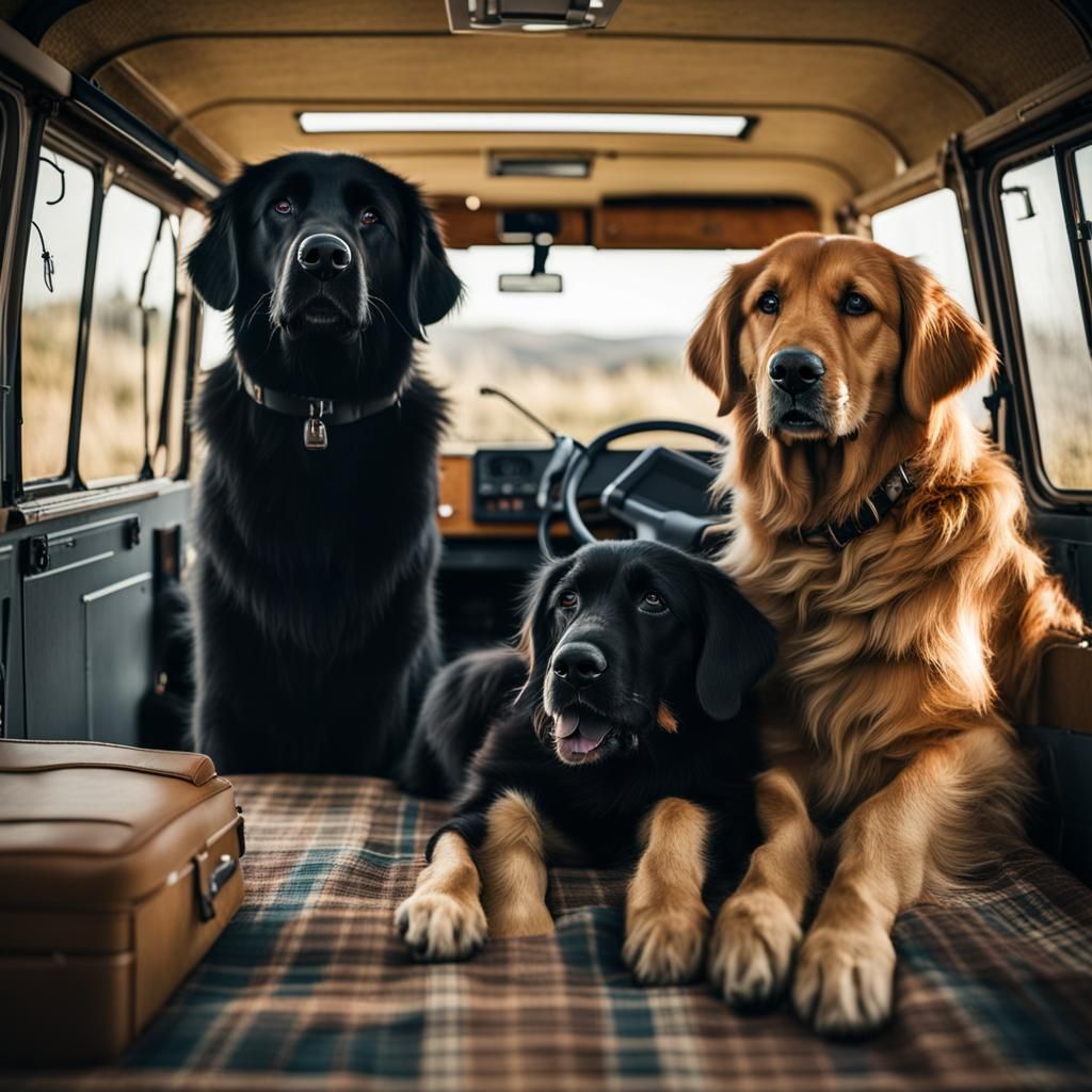 Dogs in Volkswagen Van: Professional Photography