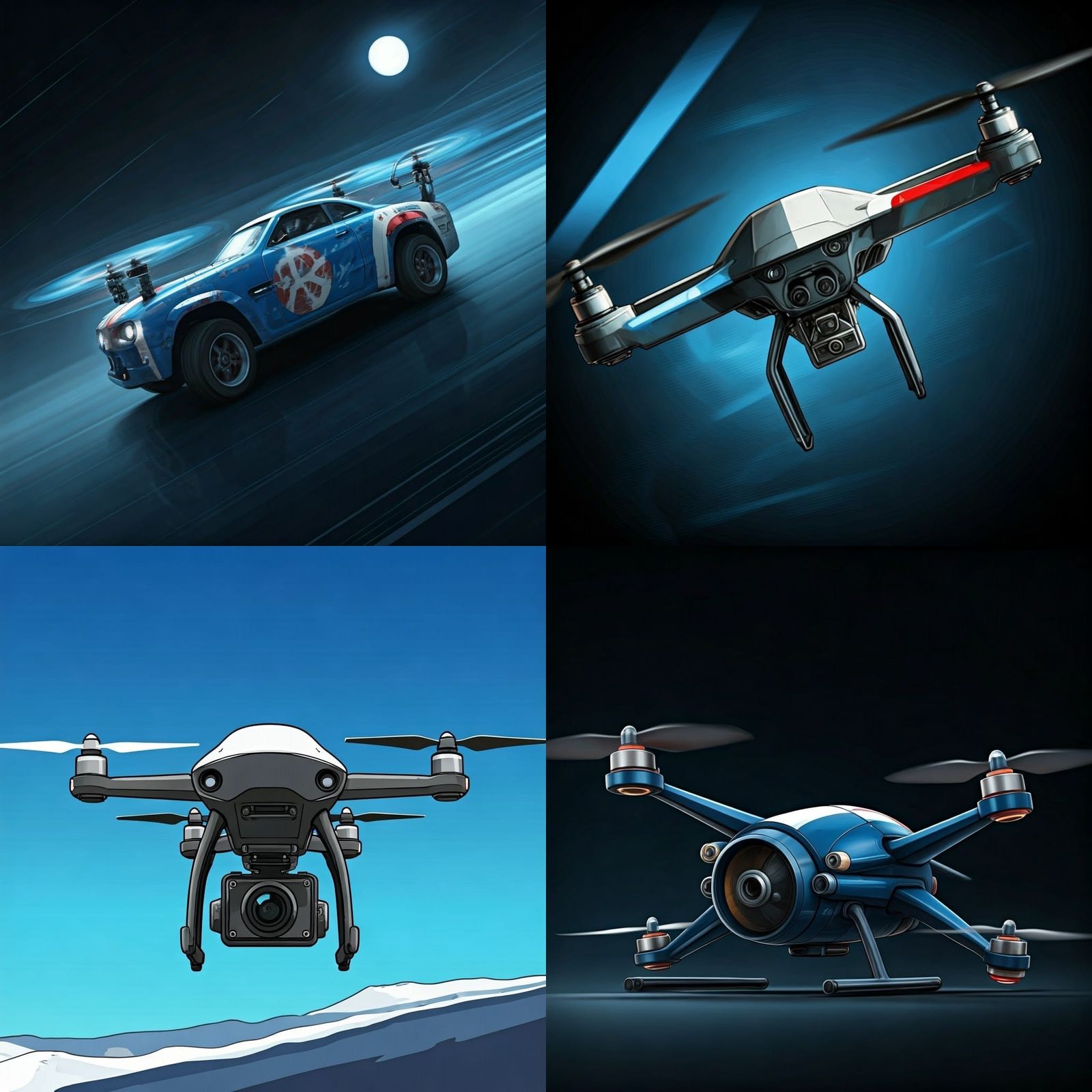 Drone Rodeo in Comic Book Art Style