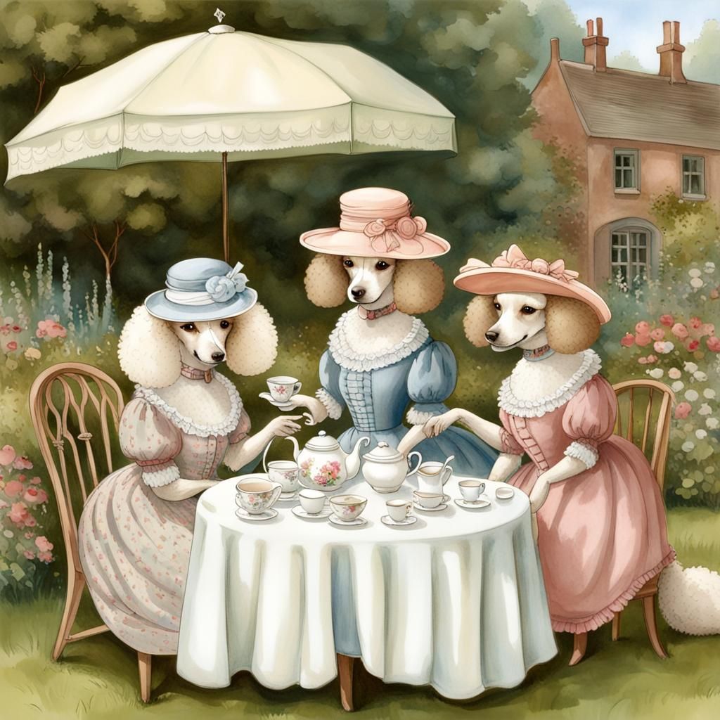 The Teacup Poodle sisters take tea