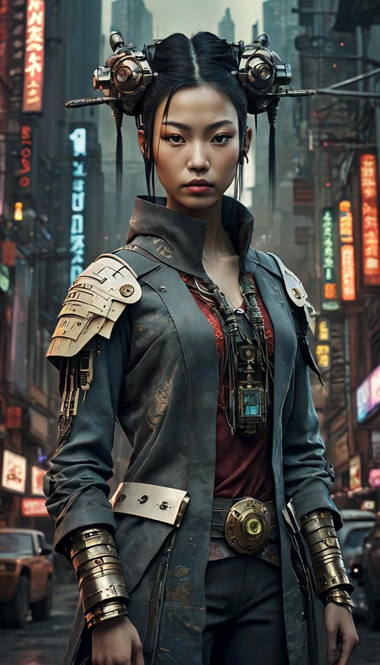 Ethereal Cyberpunk Goddess in a City of Dreams