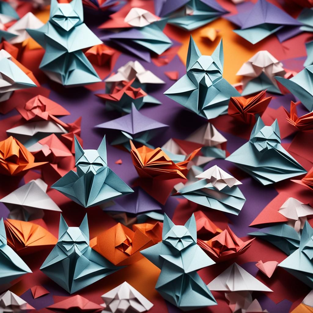 Origami Papercraft in Analog Horror Style