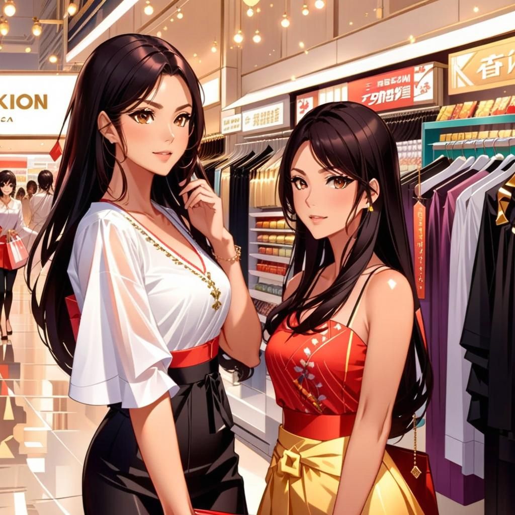 NekoYo and Pim shopping together at Shibuya Hikarie