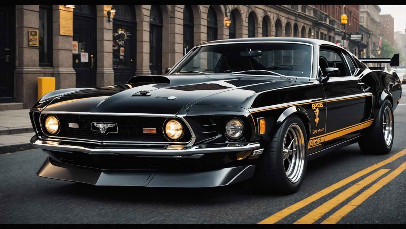 Batmobile Ford Mustang Boss 351 in Hip-Hop Art