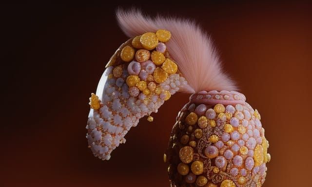 Lemon Faberge Egg with Intricate Golden Details