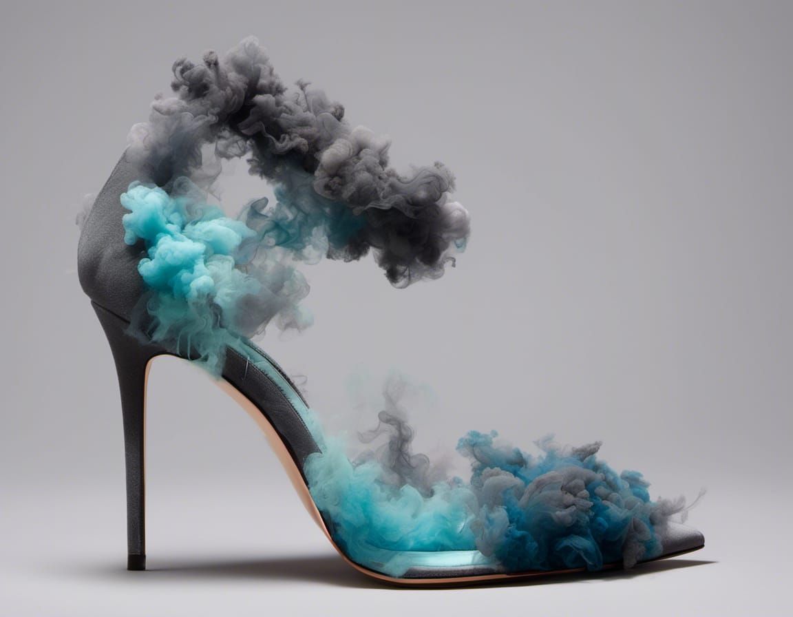 Designer Heels Made of Colored Smoke