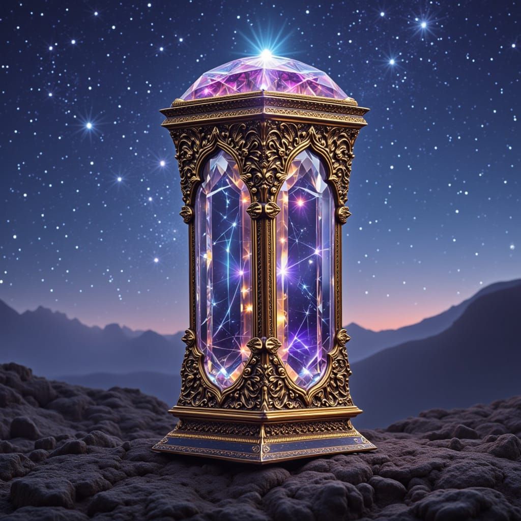 Ornate Gem Box Portal with Kaleidoscopic Light