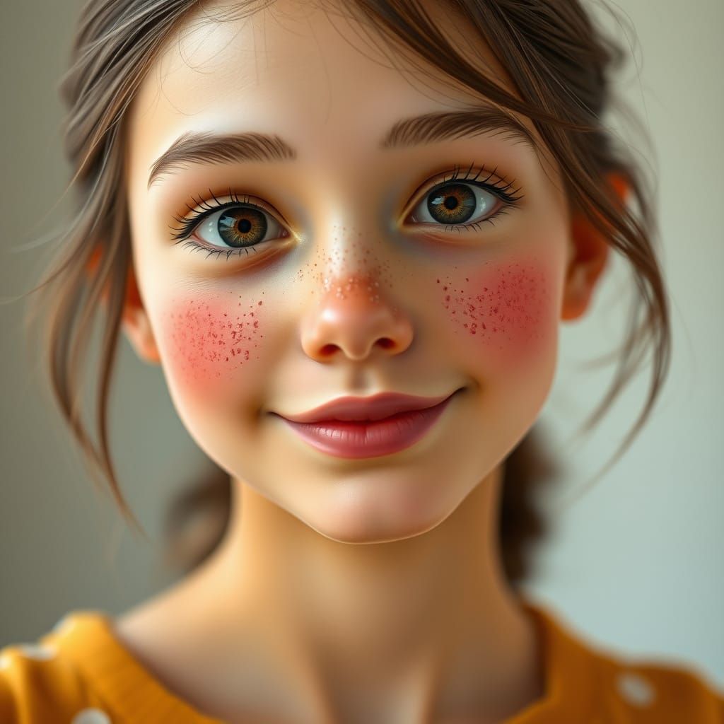 Smooth Cookie Dough Woman with Golden Skin and Sparkling Eye...