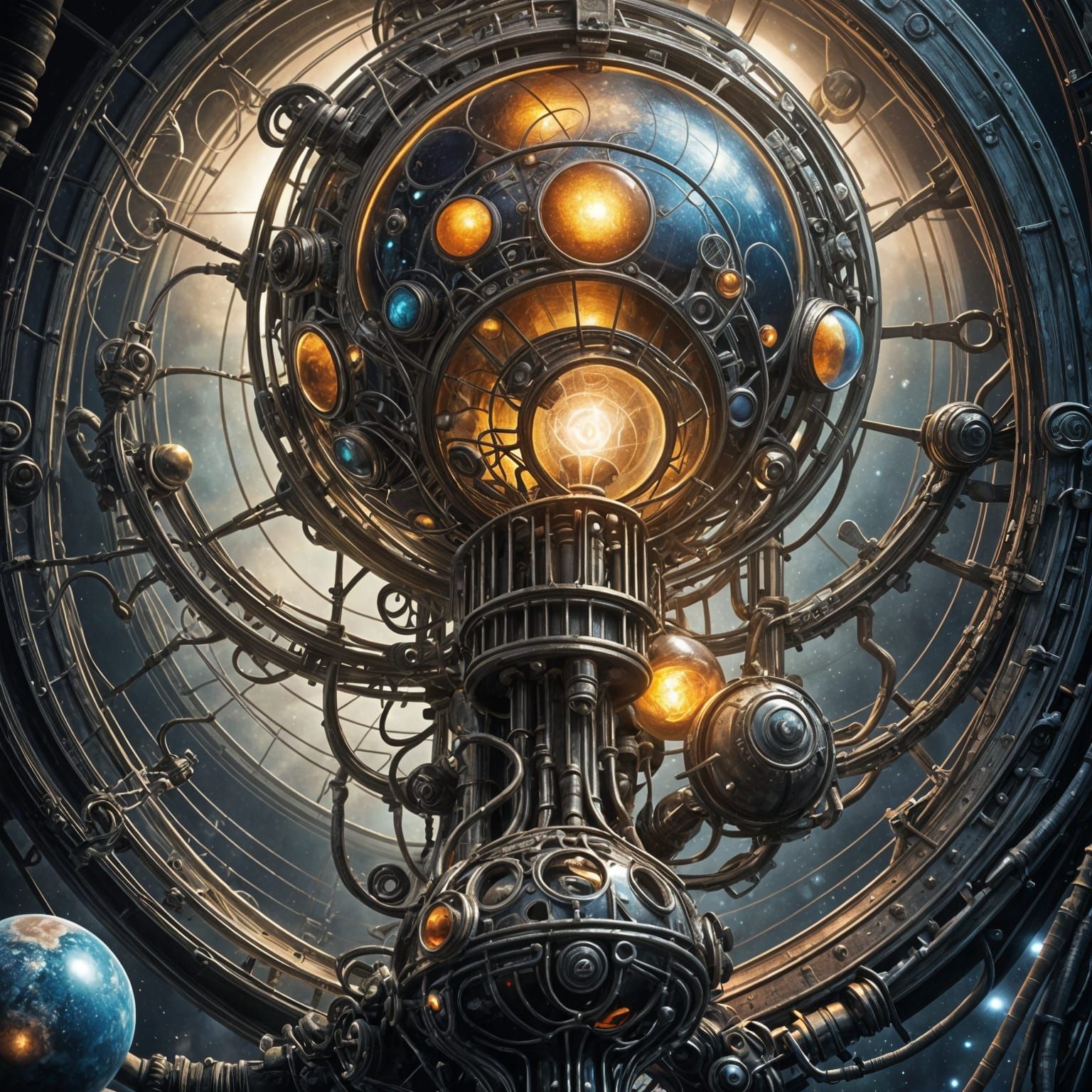 Solar System Lamp in Ultra-Realistic Style