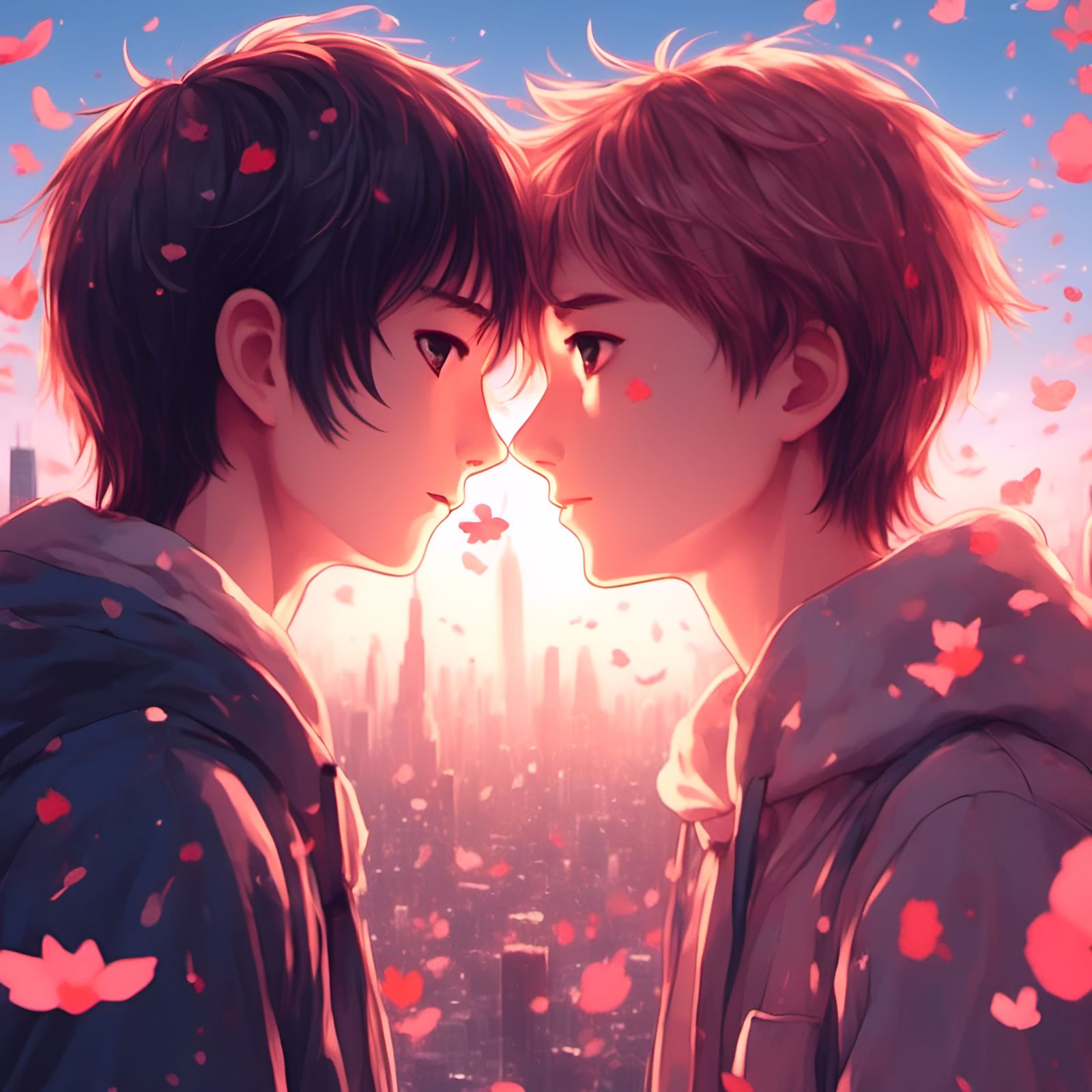 Anime Men: Intense Gaze, Expressive Character Art