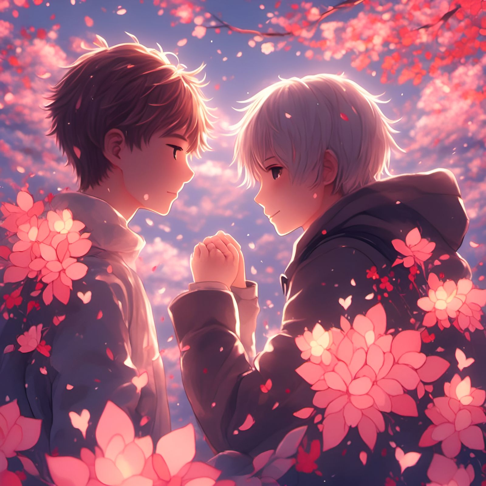 Anime Men Staring Intensely in Digital Art