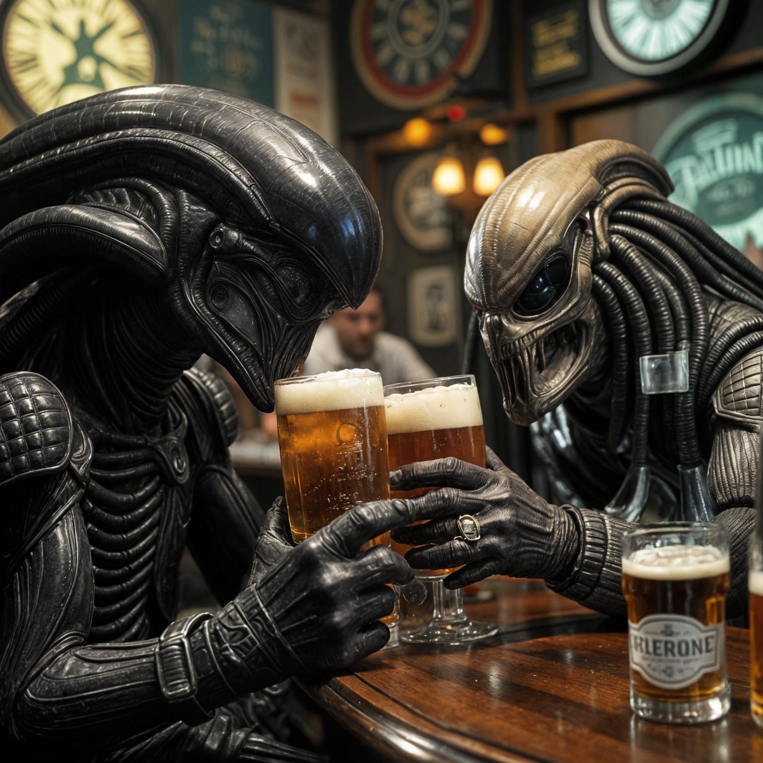 Alien and Predator: Buddies in an Irish Pub