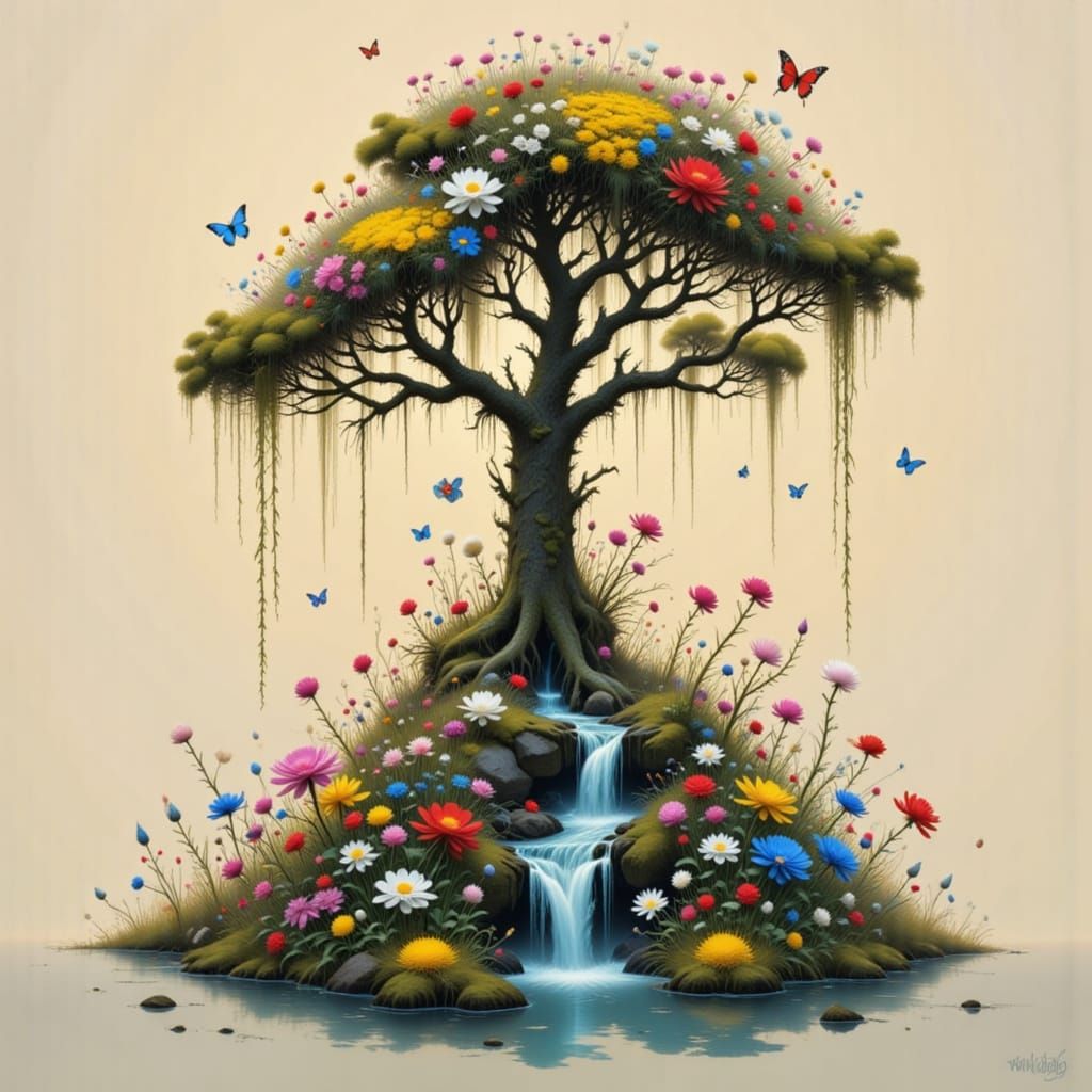 Ecstatic Cosmic Forest Guardians in a Cyberpunk Aesthetic