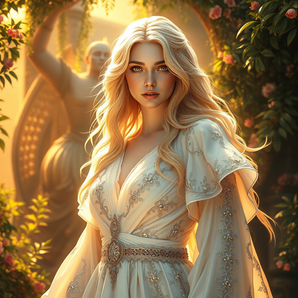 Radiant Goddess of Light in Mystical Realm