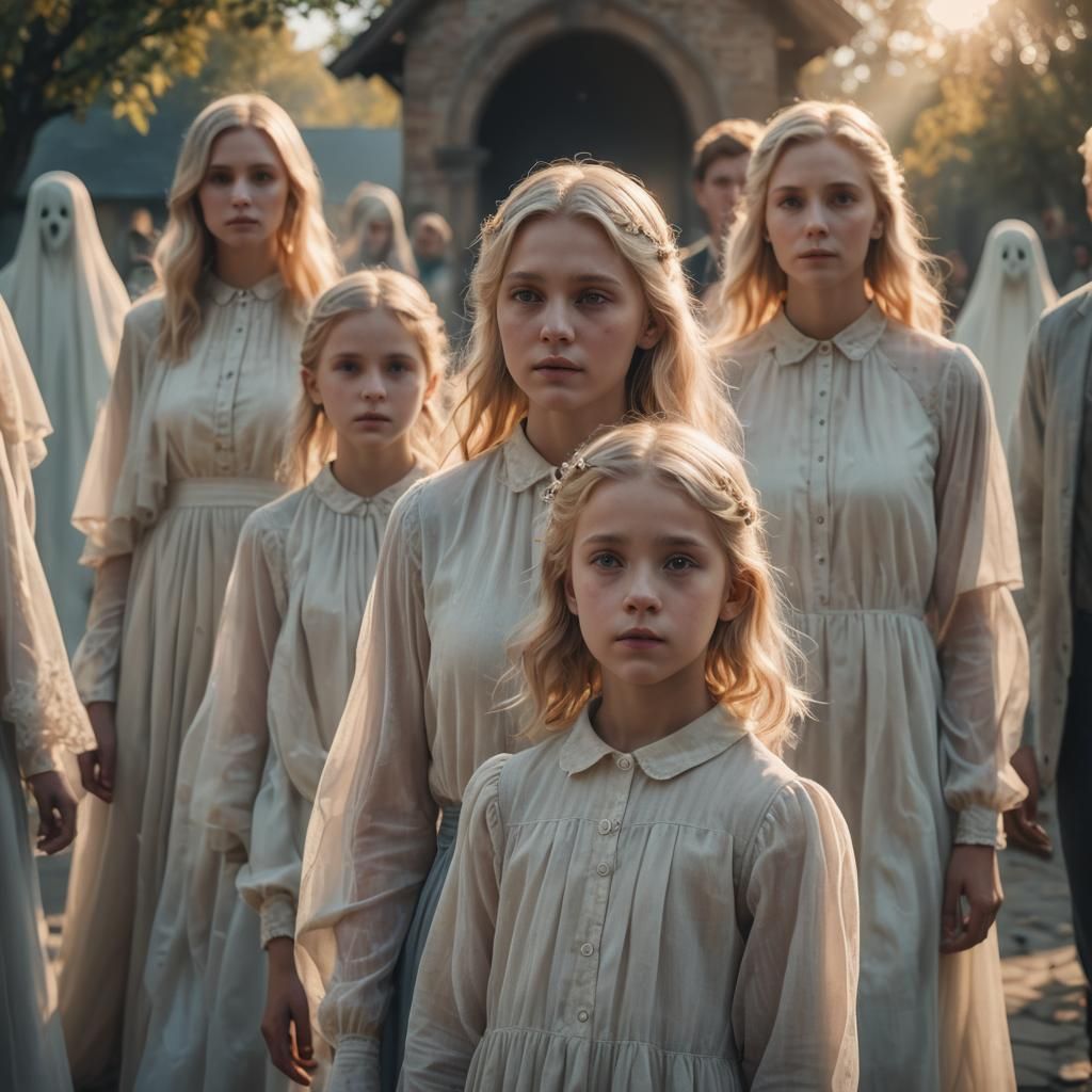 Heartwarming Image of Children with Ghostly Parents