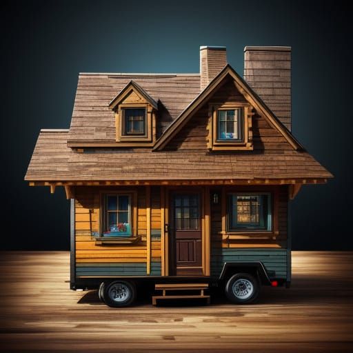 Hyperrealistic Tiny House Concept Art in Vibrant Splash Styl...