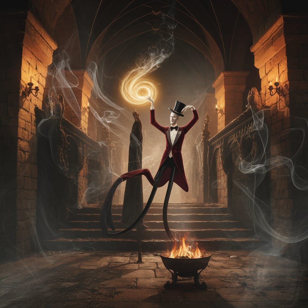 Spectral Figure Consuming Soul in Ruined Castle Dungeon