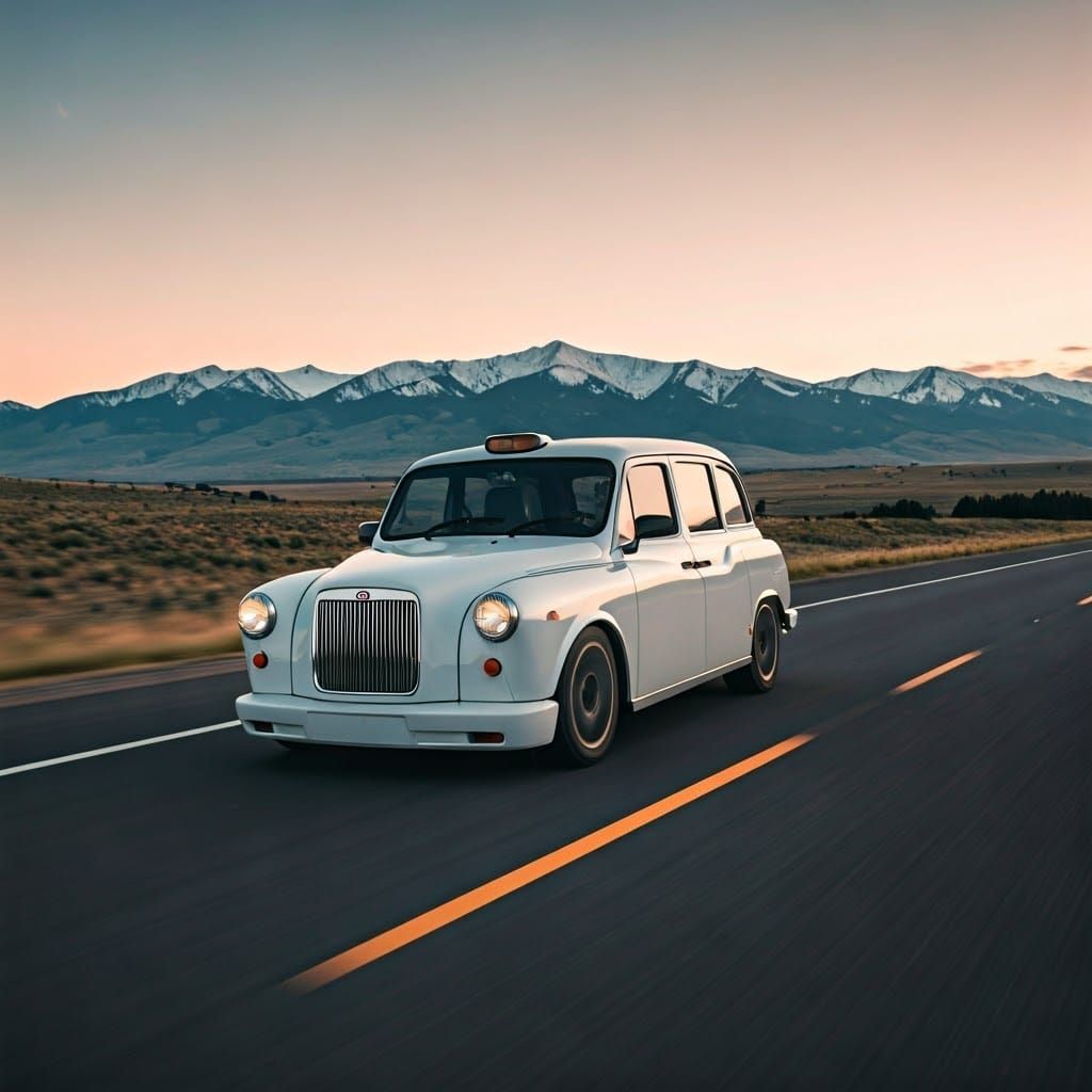 Futuristic Hypercar Speeds Down Montana Panorama