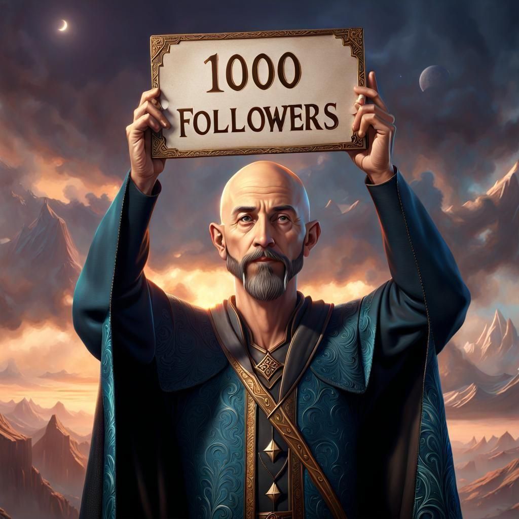 Wizard Celebrates 1000 Followers in Fantasy Art