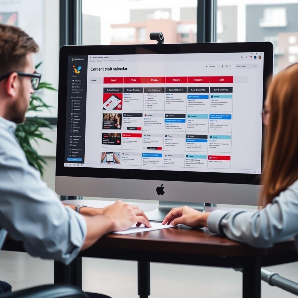 Digital Marketing Team Plans Content Calendar