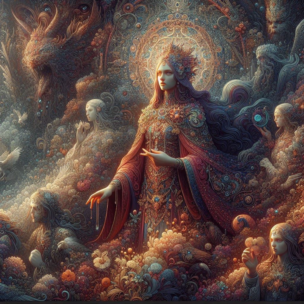 Lithuanian Goddess of Fate in Detailed Matte Painting