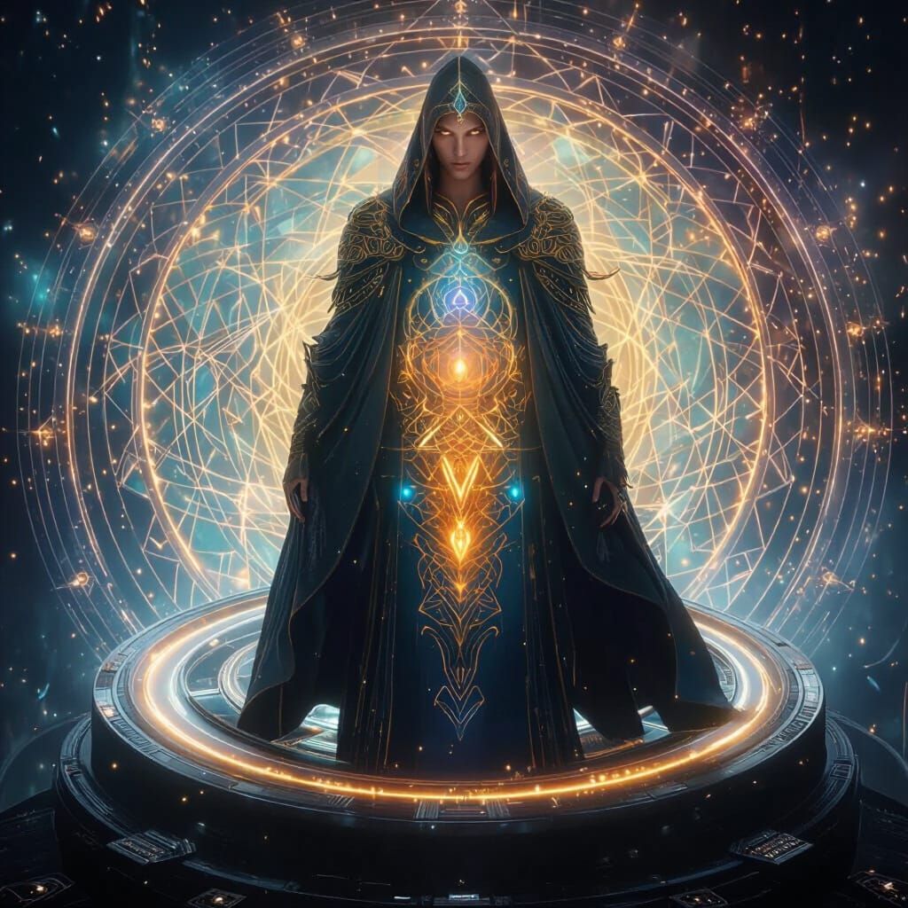 Surreal Cyber-Organic Art with Sacred Geometry