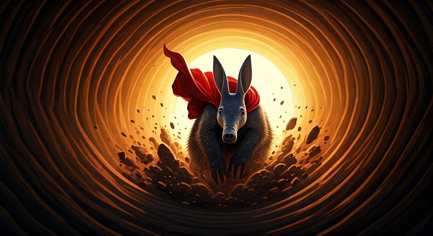 Futuristic Aardvark Hero Digs at Incredible Velocity