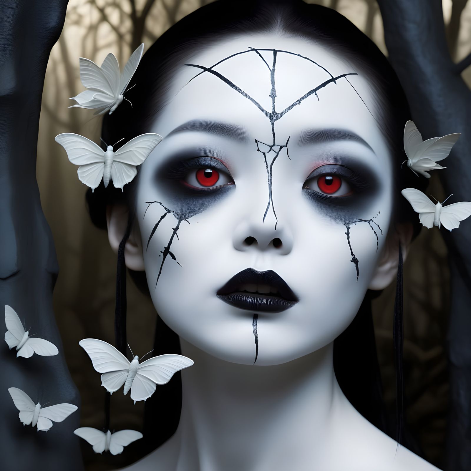 Ghostly Japanese Beauty in a Haunted Temple