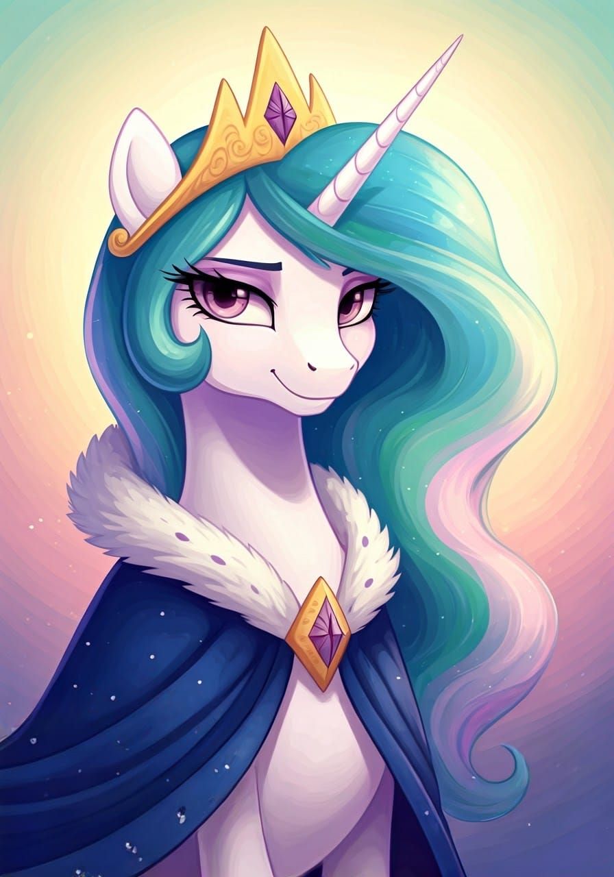 Princess Celestia with Regal Smirk in MLP Style