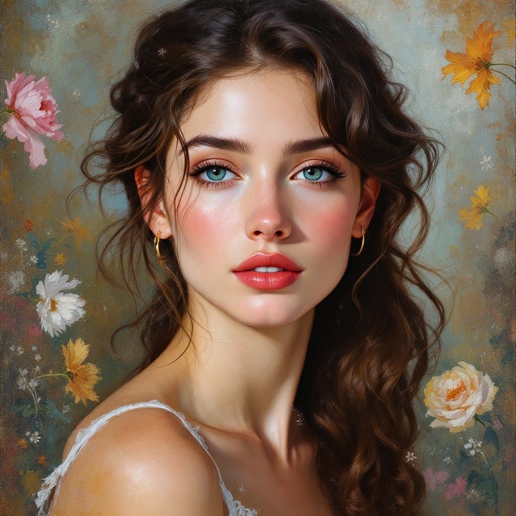 Impressionist Portrait of Elegant Woman