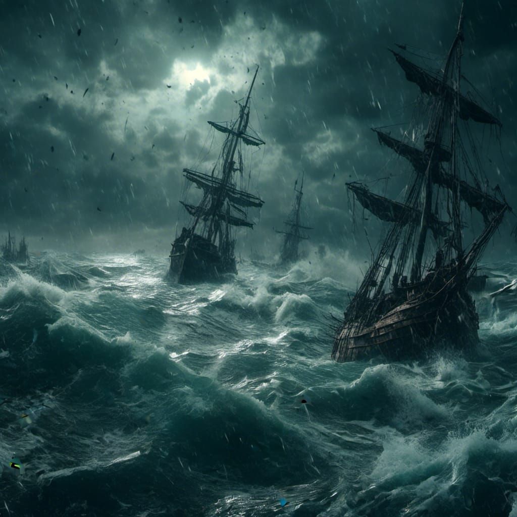 Stormy Sea in Macabre 3D Game Style