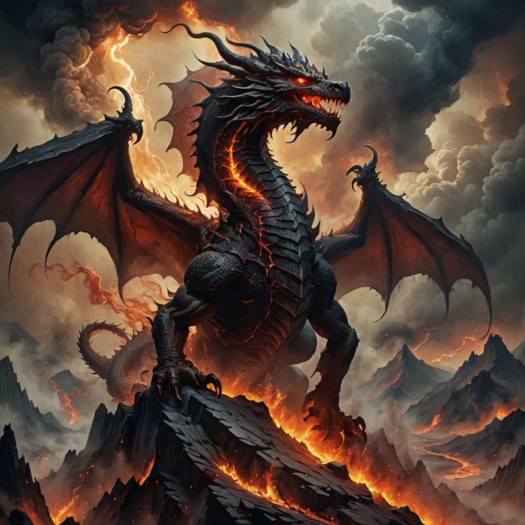 Demonic Dragon of Hell: Epic Fantasy Art