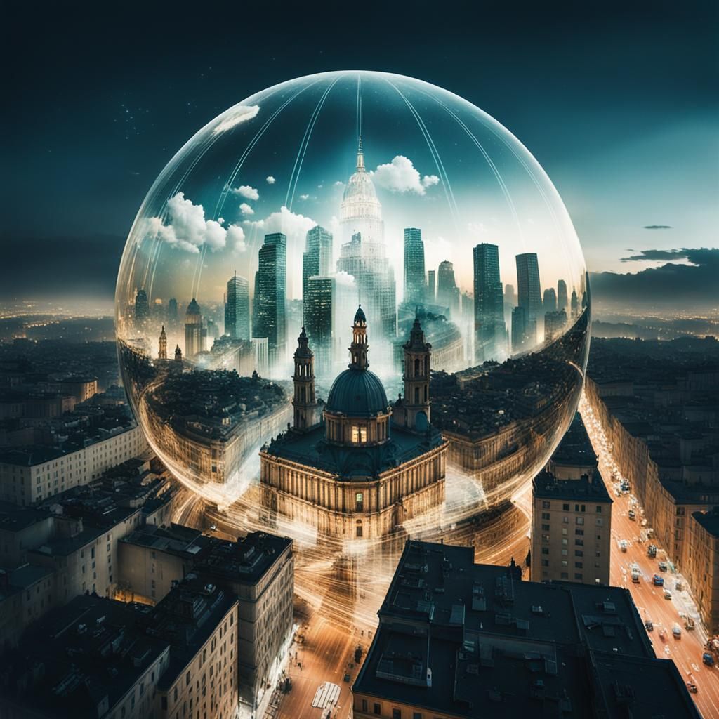 Angels in the City: Double Exposure Composition