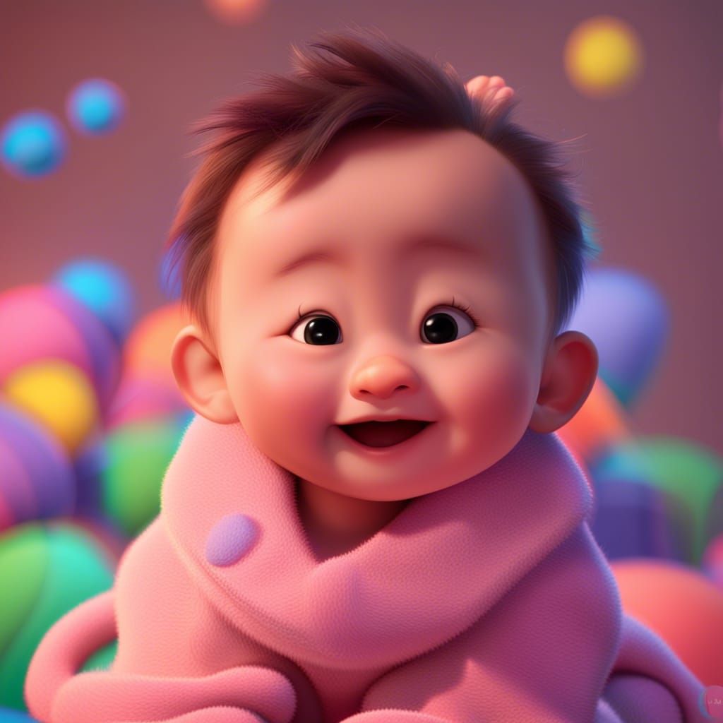 Baby Joy in 3D Disney Pixar Style