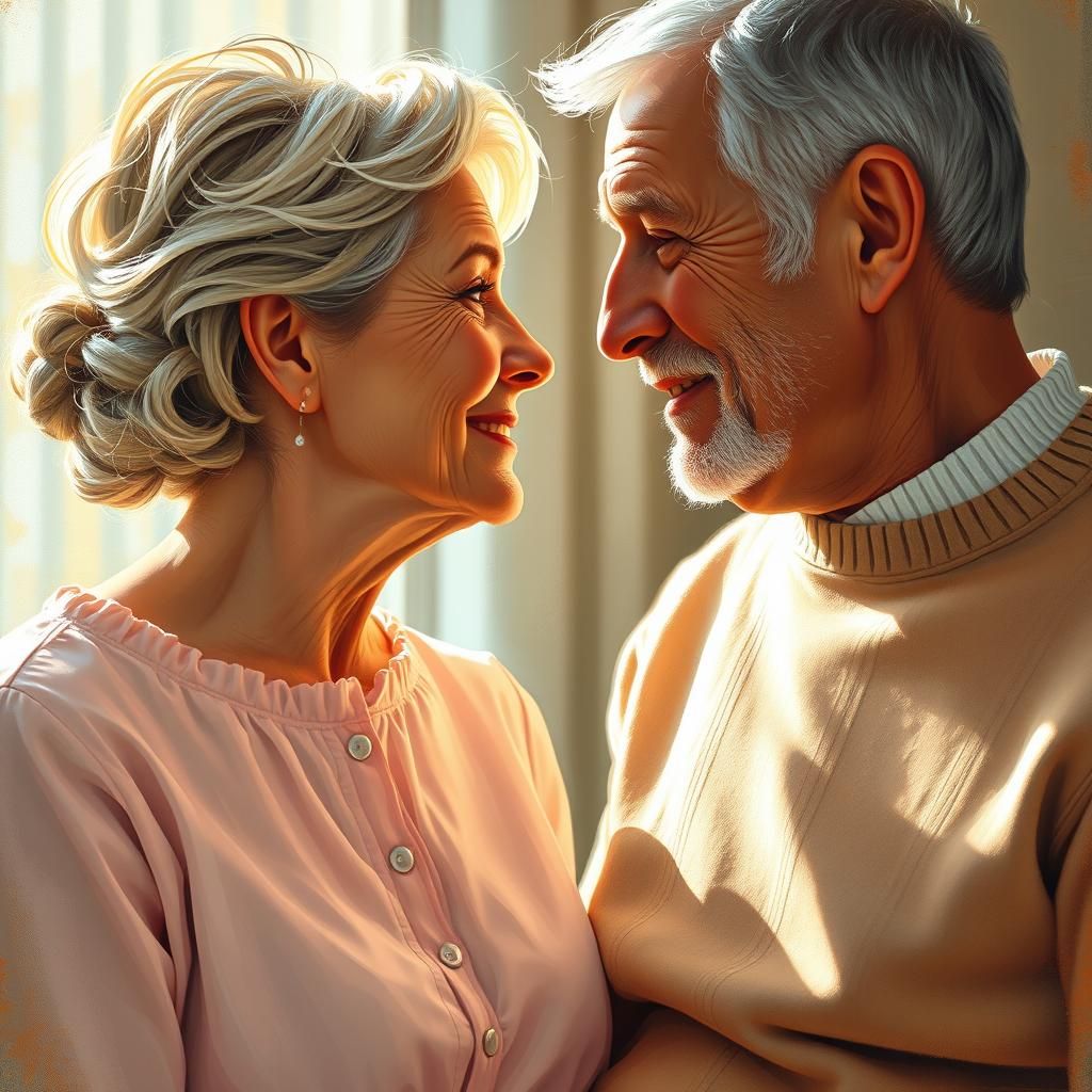 Tender Moment of Love, Impressionist Oil Painting Style