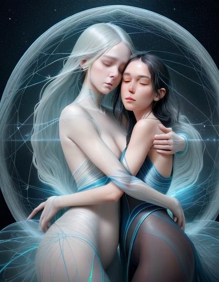 Hugs and Embraces: Warped Perspective in Rich Colors