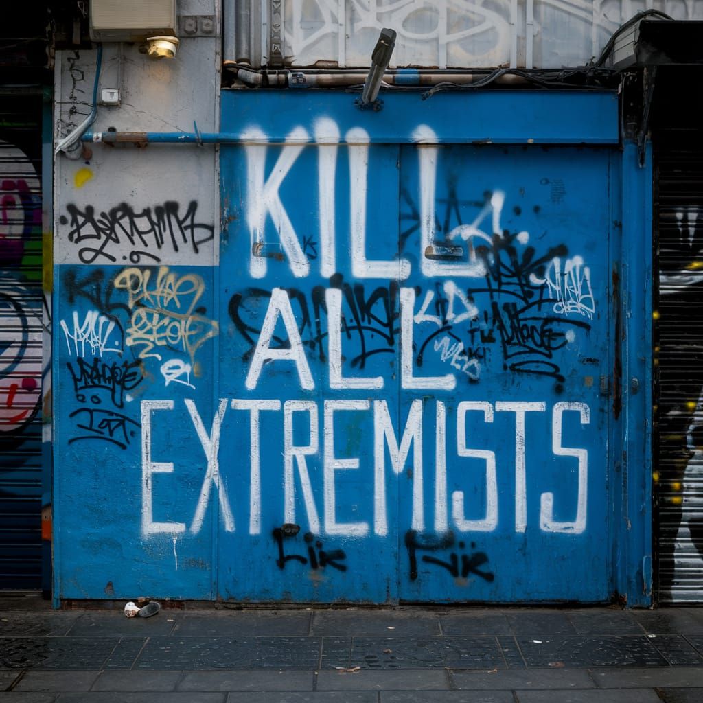 Controversial Graffiti Art on Inner City Wall