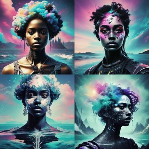 Aesthetic <lora:Double Exposure:0.33> <lora:Black Skin:0.33>...