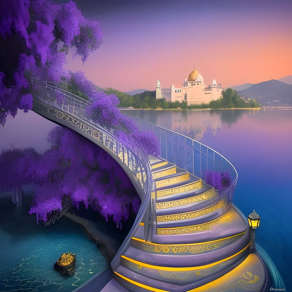 die Blauregen-Treppe im See - Jaipur-Art