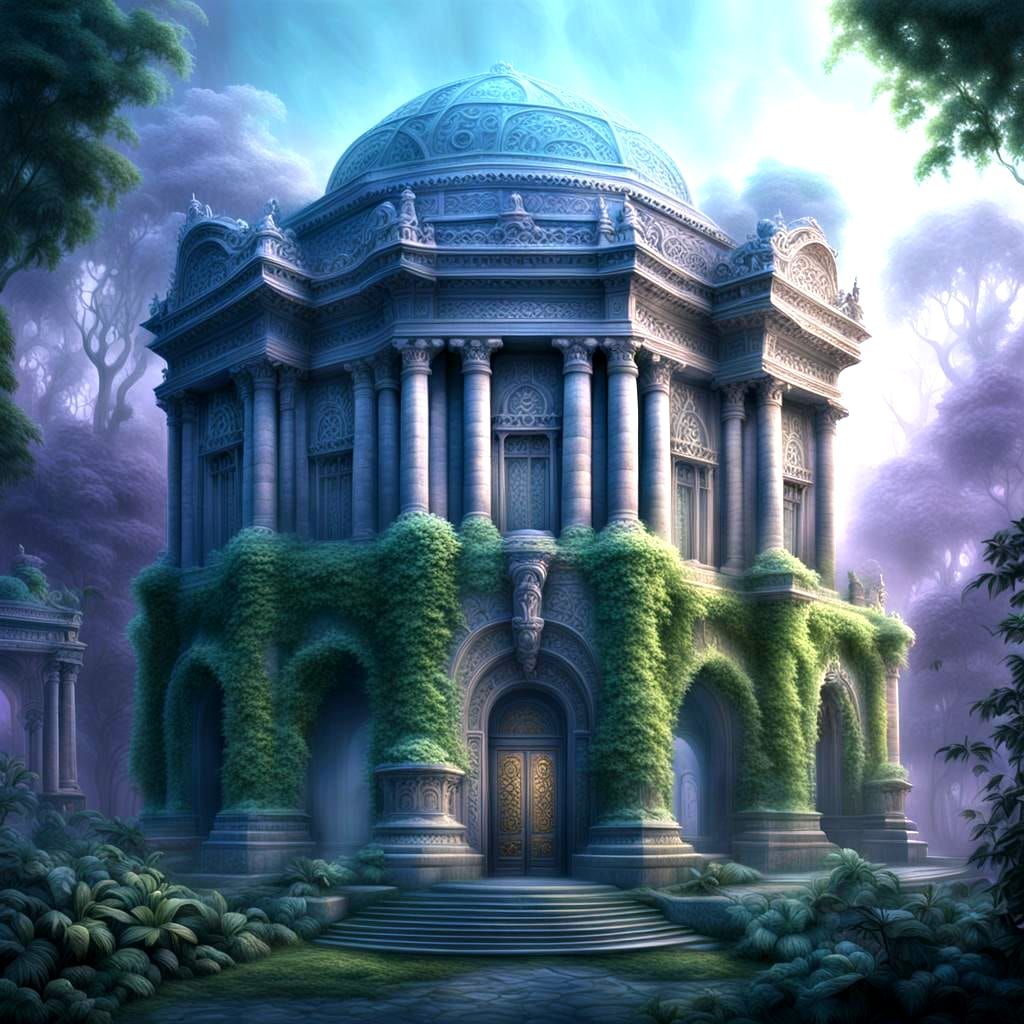 Fantastical Bank Interior: Detailed Matte Painting