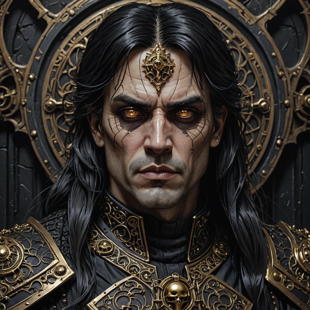 Gothic Warhammer 40k Psyker in Dark Futurist Attire