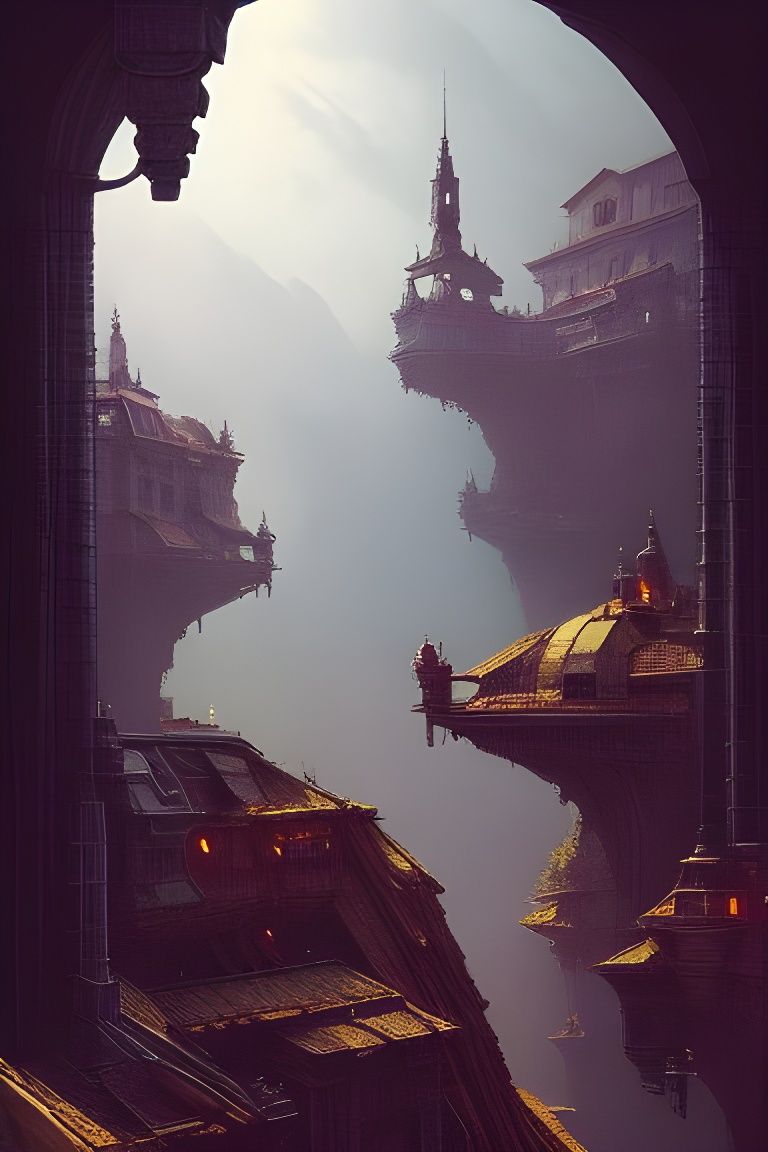 Dystopian Dreamscape in Detailed Surrealism