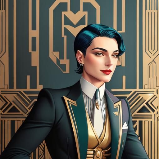 Art Deco Illustration of 1920s La Garçonne