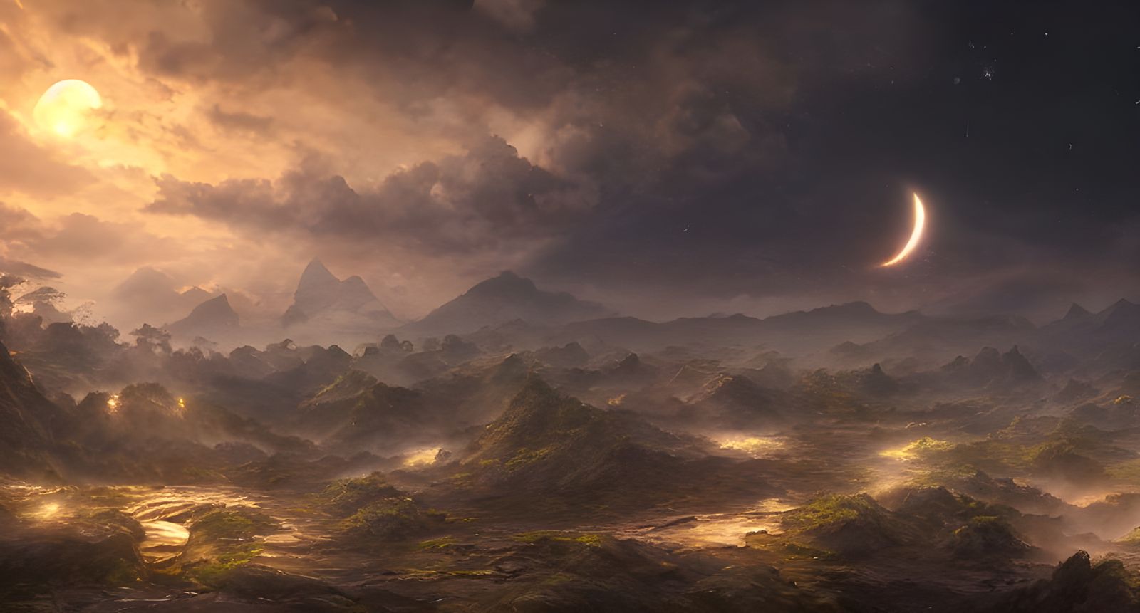 Surreal Inverted Landscape by Artgerm in 8K